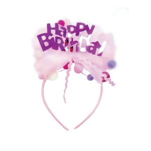 Haarband - Roze happy birthday (Great Pretenders)