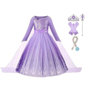 Prinsessenjurk - Elsa jurk + accessoires