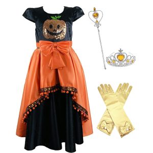 Prinsessenjurk - Halloween kostuum - Heks + accessoires