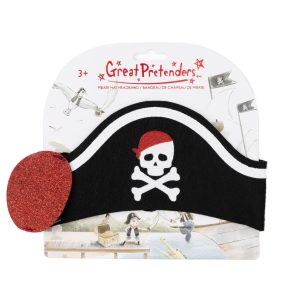 Piraten hoed - hoofdband + ooglapje (Great Pretenders)