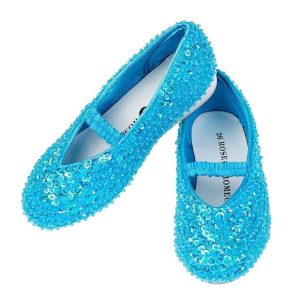 Ballerina schoenen Lily met pailletten - blauw + kroon - 26