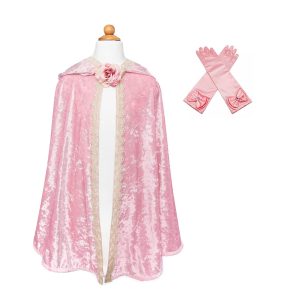 Great Pretenders roze prinsessencape + handschoenen