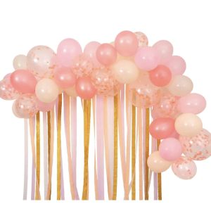 Ballonnenboog + slingers - 50 ballonnen - Roze - Meri Meri