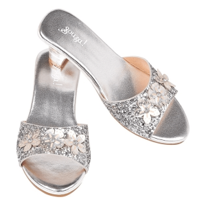 Met accessoires - Slippers Mariona - hakjes - zilver