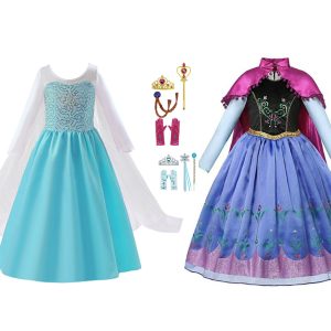 Voordeelpakket Elsa + Anna jurk + 2 x accessoireset