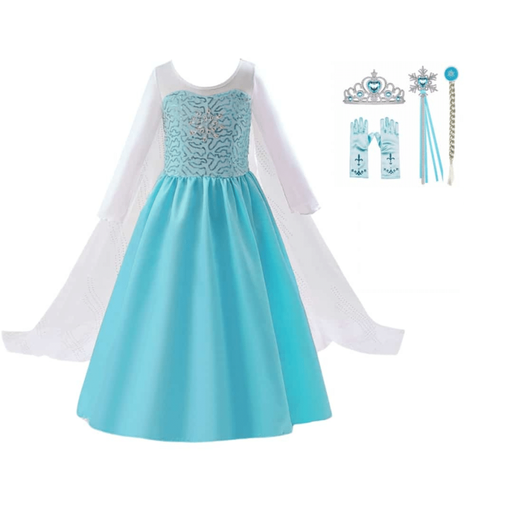 Frozen Elsa prinsessenjurk met lange sleep