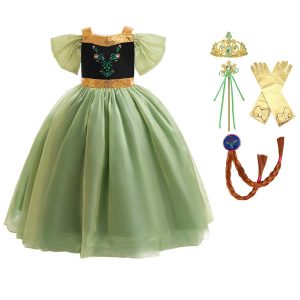 Frozen groene Deluxe Anna jurk + accessoires