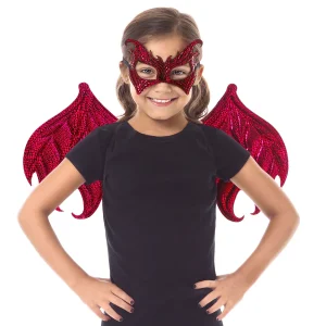 Little Adventures - draken vleugels + masker rood 3-8 jaar