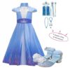 Frozen Elsa prinsessenpakket met blauwe prinsessenjurk, accessoires en glitterende prinsessenschoenen.