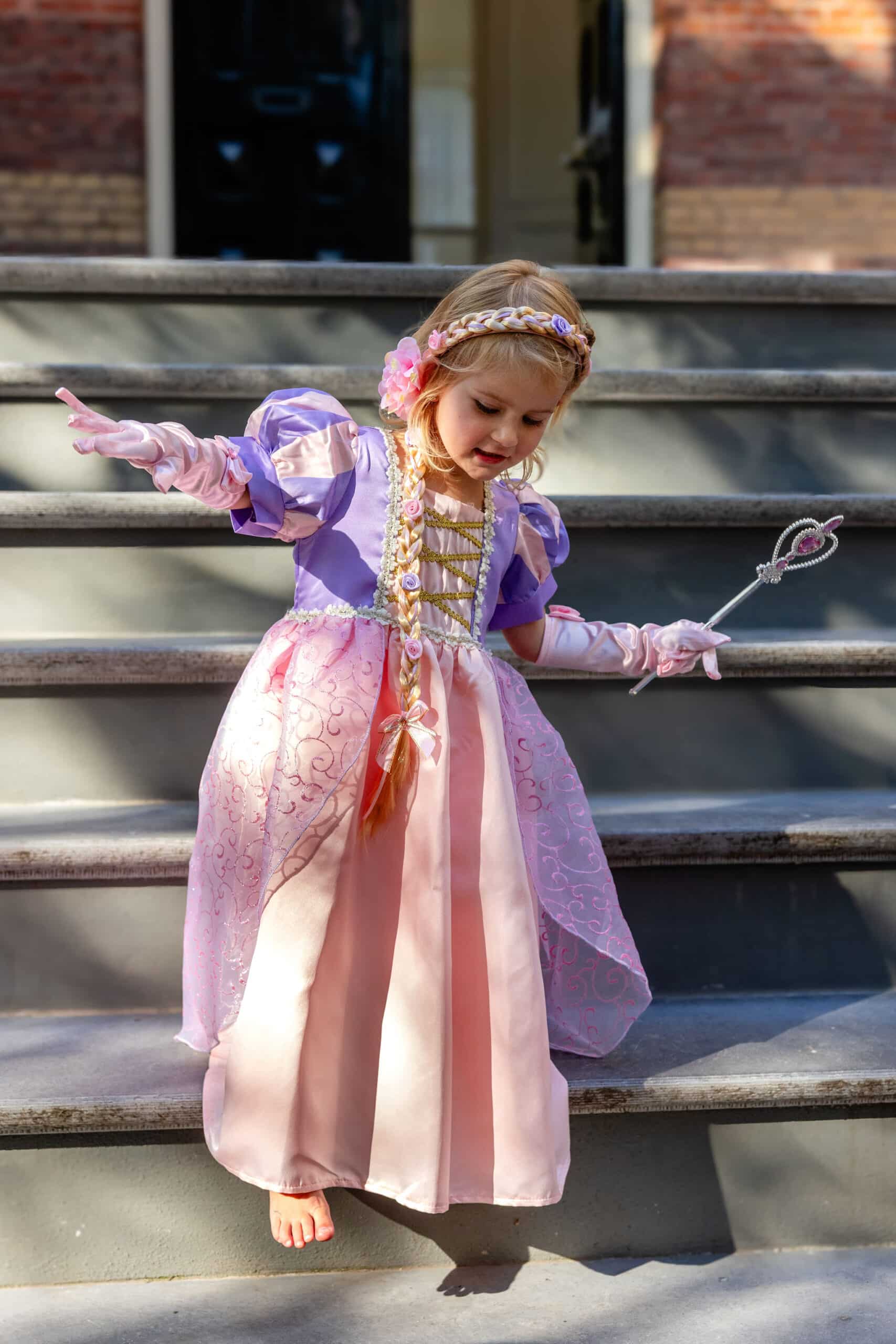Prinsessenjurk Rapunzel roze
